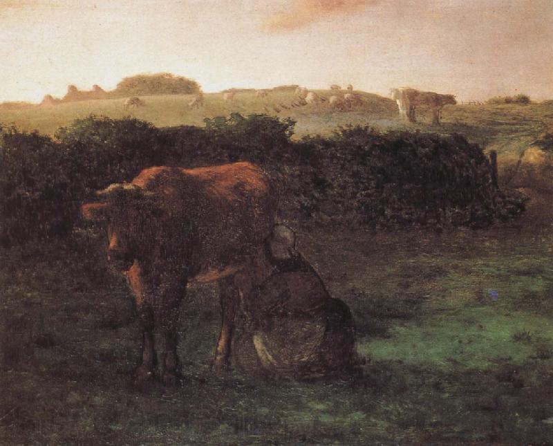 Jean Francois Millet Peasant shove milk Norge oil painting art